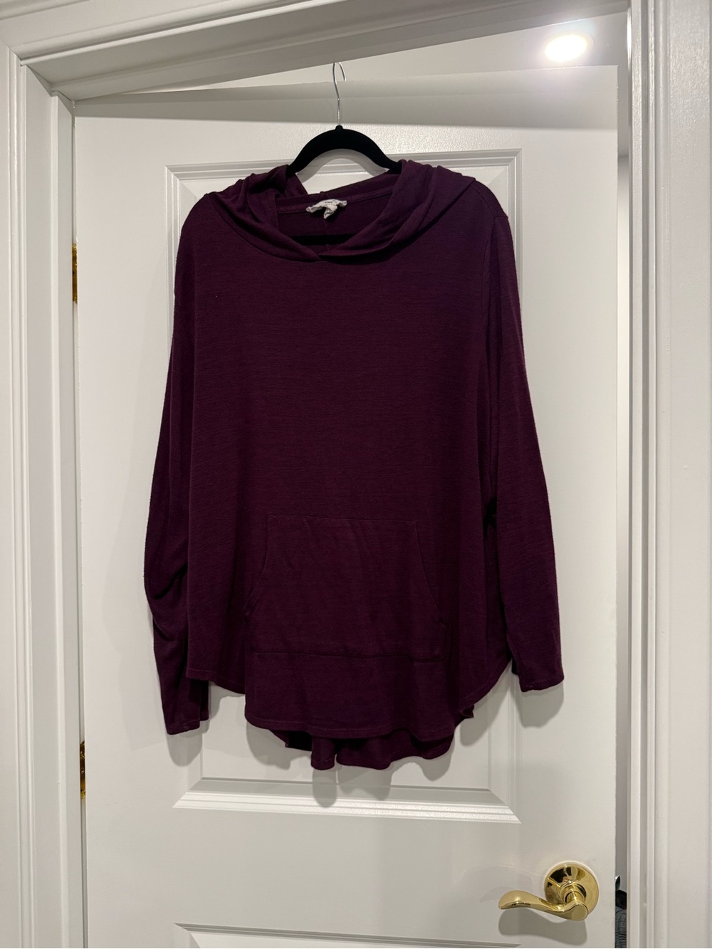 Plum Hooded Long-Sleeve Women's Sweater